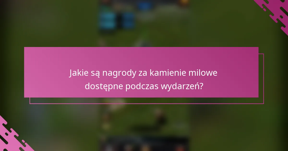 Jakie są nagrody za kamienie milowe dostępne podczas wydarzeń?